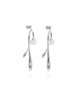 Irregular Rattan Pearl Earrings for Women - Vacation Style Light Luxury Ear Studs with Two Wearing Methods