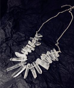 Irregular Texture Natural Stone Long Bar Geometric Necklace - Internet Celebrity Style Clavicle Chain Pendant Accessory