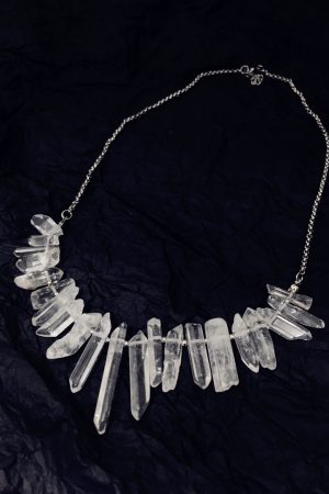 Irregular Texture Natural Stone Long Bar Geometric Necklace - Internet Celebrity Style Clavicle Chain Pendant Accessory
