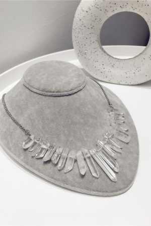 Irregular Texture Natural Stone Long Bar Geometric Necklace - Internet Celebrity Style Clavicle Chain Pendant Accessory