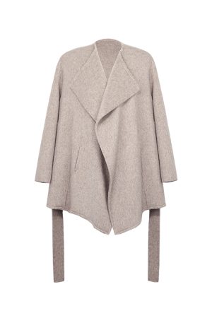 Irregular Woolen Lapel Short Coat for Women - Double-Sided Autumn Winter Jacket in Trendy Temperament Style
