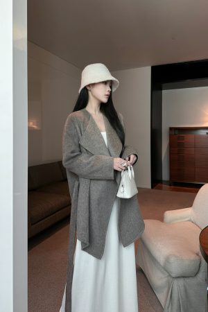 Irregular Woolen Lapel Short Coat for Women - Double-Sided Autumn Winter Jacket in Trendy Temperament Style