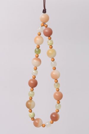 Jade Pink Bodhi Root Bead Phone Strap Mobile Chain Pendant for Women - Exquisite Anti-Lost Wrist Accessory