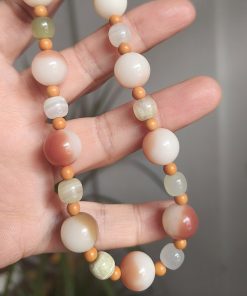 Jade Pink Bodhi Root Bead Phone Strap Mobile Chain Pendant for Women - Exquisite Anti-Lost Wrist Accessory