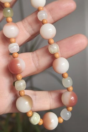 Jade Pink Bodhi Root Bead Phone Strap Mobile Chain Pendant for Women - Exquisite Anti-Lost Wrist Accessory