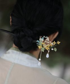 Jade Rabbit Hairpin - Mid-Autumn Festival Headpiece, Chinese Style Hanfu Hair Accessories, Qipao Decoration, Ebony Hairpin