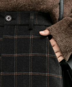 Japan Outfit, Europe Outfits - Dark Academia Plaid Pants