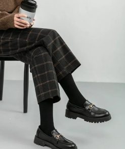 Japan Outfit, Europe Outfits - Dark Academia Plaid Pants