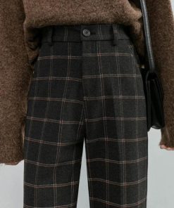 Japan Outfit, Europe Outfits - Dark Academia Plaid Pants