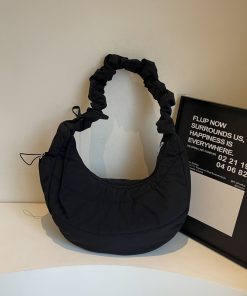 Japanese Harajuku Cotton Tote Bag for Women - Spring/Summer 2025, Large Capacity Dumpling Shoulder Crossbody Bag