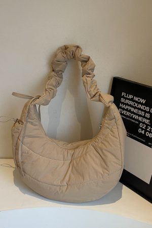 Japanese Harajuku Cotton Tote Bag for Women - Spring/Summer 2025, Large Capacity Dumpling Shoulder Crossbody Bag