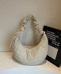 Japanese Harajuku Cotton Tote Bag for Women - Spring/Summer 2025, Large Capacity Dumpling Shoulder Crossbody Bag