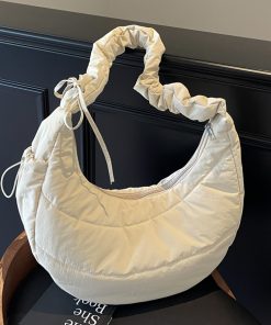 Japanese Harajuku Cotton Tote Bag for Women - Spring/Summer 2025, Large Capacity Dumpling Shoulder Crossbody Bag