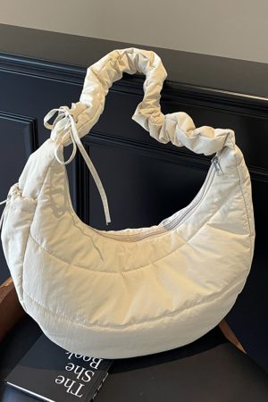Japanese Harajuku Cotton Tote Bag for Women - Spring/Summer 2025, Large Capacity Dumpling Shoulder Crossbody Bag