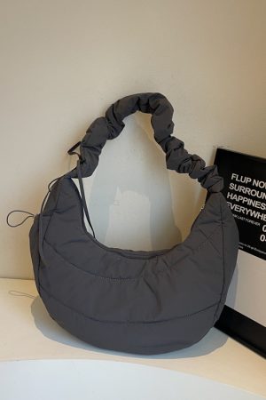 Japanese Harajuku Cotton Tote Bag for Women - Spring/Summer 2025, Large Capacity Dumpling Shoulder Crossbody Bag