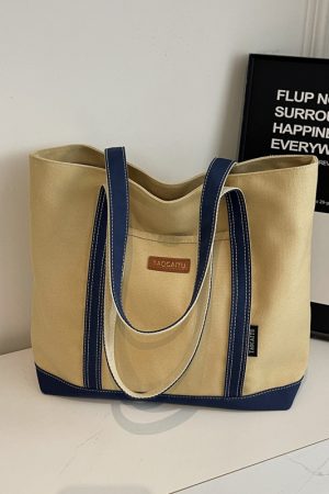 Japanese Harajuku Large-Capacity Canvas Tote Bag for Women, 2025 Simple Design for College, Class, and Commuting