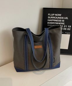 Japanese Harajuku Large-Capacity Canvas Tote Bag for Women, 2025 Simple Design for College, Class, and Commuting