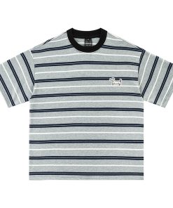 Japanese Retro Dog Patch Striped Short Sleeve T-Shirt for Women - Loose Fit Pure Cotton Summer Top, Casual Commuting Style