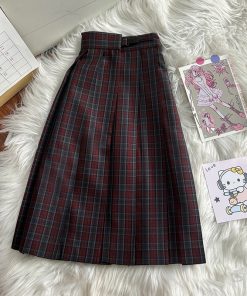 Japanese School Style Mid-Length Blazer with Pleated Skirt Set - Women's Pudding Bear Inspired JK Uniform for Early Autumn