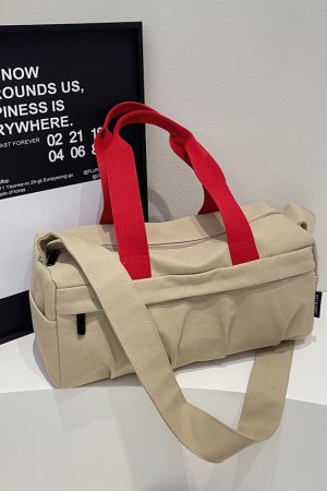 Japanese-Style Canvas Tote Bag for Women - 2025 New Fashion Simple Commuting Shoulder & Crossbody Bag