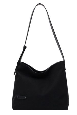 Japanese Style Canvas Tote Bag for Women - Minimalist Crossbody Shoulder Bag, Large Capacity, Trendy Casual Shopping Bag