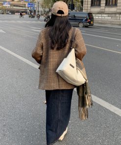 Japanese Style Canvas Tote Bag for Women - Minimalist Crossbody Shoulder Bag, Large Capacity, Trendy Casual Shopping Bag