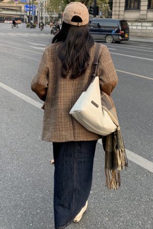 Japanese Style Canvas Tote Bag for Women - Minimalist Crossbody Shoulder Bag, Large Capacity, Trendy Casual Shopping Bag