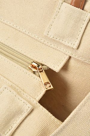 Japanese Style Canvas Tote Bag for Women, Large Capacity Shoulder Bag, Minimalist Versatile Shopping Bag, Ins Fashion Student Bag
