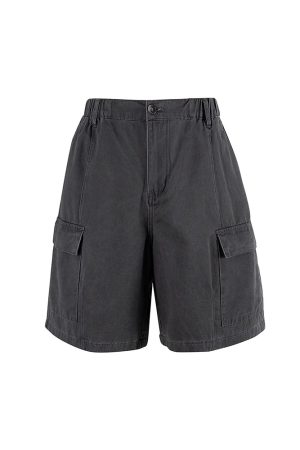 Japanese-style Cargo Shorts for Men and Women - Functional Loose Straight Five-Point Shorts with Large Pockets for Summer High Street Fashion