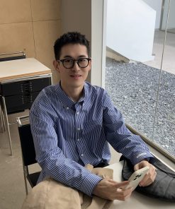 Japanese Style Casual Blue Striped Shirt for Men - High-End City Boy Fashion Top, Spring 90s Inspired Design