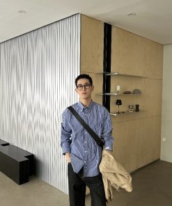 Japanese Style Casual Blue Striped Shirt for Men - High-End City Boy Fashion Top, Spring 90s Inspired Design