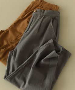 Japanese Style Cotton Linen Work Pants - Comfortable, Lightweight Trousers for Effortless Everyday Wear