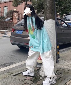 Japanese Style Creative Print Loose Long Sleeve T-shirt for Spring Summer - Trendy Unisex Base Layer Fashion Essential