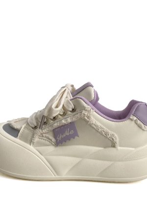 Japanese-Style Cute Big-Headed Bread Shoes for Women - 2025 Spring Versatile Thick-Soled Height-Increasing White Sneakers