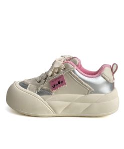 Japanese-Style Cute Big-Headed Bread Shoes for Women - 2025 Spring Versatile Thick-Soled Height-Increasing White Sneakers