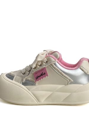 Japanese-Style Cute Big-Headed Bread Shoes for Women - 2025 Spring Versatile Thick-Soled Height-Increasing White Sneakers