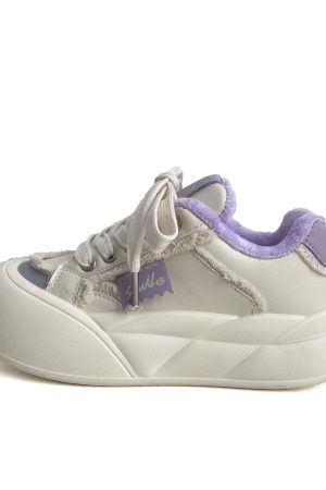 Japanese-Style Cute Big-Headed Bread Shoes for Women - 2025 Spring Versatile Thick-Soled Height-Increasing White Sneakers