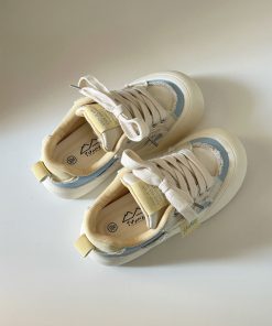 Japanese-Style Cute Big-Headed Bread Shoes for Women - 2025 Spring Versatile Thick-Soled Height-Increasing White Sneakers