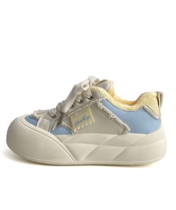 Japanese-Style Cute Big-Headed Bread Shoes for Women - 2025 Spring Versatile Thick-Soled Height-Increasing White Sneakers