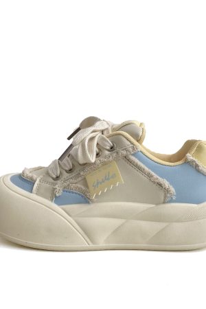 Japanese-Style Cute Big-Headed Bread Shoes for Women - 2025 Spring Versatile Thick-Soled Height-Increasing White Sneakers
