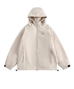 Japanese-Style Hooded Waterproof Jacket for Men & Women, Retro Loose-Fit Outdoor Coat for Spring & Autumn City Style