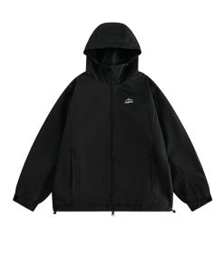 Japanese-Style Hooded Waterproof Jacket for Men & Women, Retro Loose-Fit Outdoor Coat for Spring & Autumn City Style