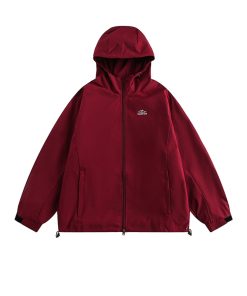 Japanese-Style Hooded Waterproof Jacket for Men & Women, Retro Loose-Fit Outdoor Coat for Spring & Autumn City Style