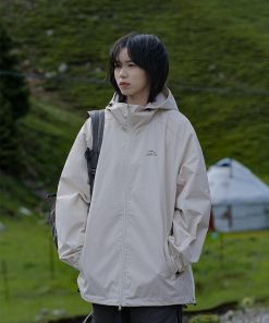 Japanese-Style Hooded Waterproof Jacket for Men & Women, Retro Loose-Fit Outdoor Coat for Spring & Autumn City Style