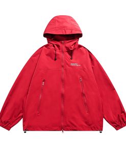 Japanese Style Hooded Windbreaker Jacket for Men and Women, Embroidered Loose-Fit Cardigan for Spring and Autumn, Urban Aesthetic