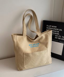 Japanese-Style Large Capacity Canvas Tote Bag for Women - 2025 Shoulder Bag for Students and Early Morning Commutes