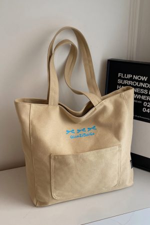 Japanese-Style Large Capacity Canvas Tote Bag for Women - 2025 Shoulder Bag for Students and Early Morning Commutes