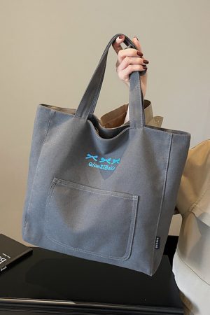 Japanese-Style Large Capacity Canvas Tote Bag for Women - 2025 Shoulder Bag for Students and Early Morning Commutes
