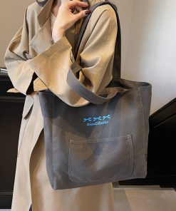 Japanese-Style Large Capacity Canvas Tote Bag for Women - 2025 Shoulder Bag for Students and Early Morning Commutes