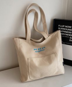 Japanese-Style Large Capacity Canvas Tote Bag for Women - 2025 Shoulder Bag for Students and Early Morning Commutes